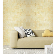 Panou decorativ autoadeziv 3D model cărămidă crem 70x70 cm, set 4 buc.