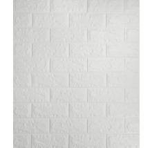 Panou decorativ autoadeziv 3D model cărămidă alb 70x77 cm, set 4 buc.