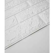 Panou decorativ autoadeziv 3D model cărămidă alb 70x77 cm, set 4 buc.