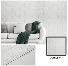 Panou decorativ autoadeziv 3D model cărămidă alb 70x77 cm, set 4 buc.