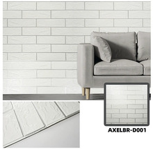 Panou decorativ autoadeziv 3D model cărămidă alb 68x68 cm, set 4 buc.
