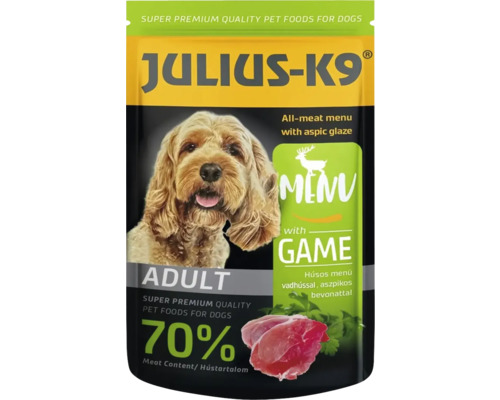 Hrană umedă pentru câini JULIUS-K9 Super Premium Adult cu vânat 125 g