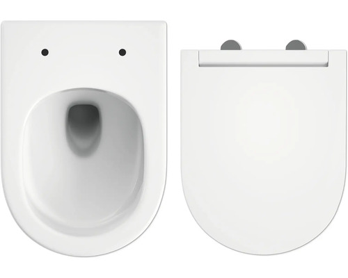 WC suspendat și capac WC ceramic