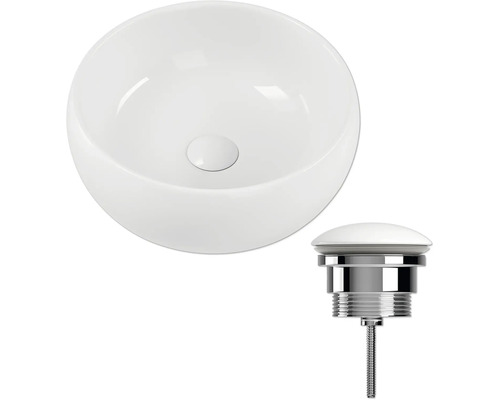 Lavoar ceramic pe blat cu set de scurgere