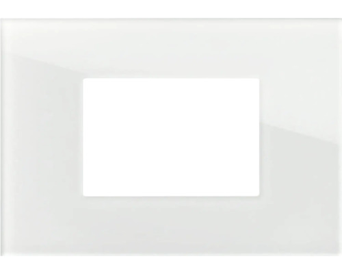 Ramă aparataje TEM Edge 3 module, sticlă/alb