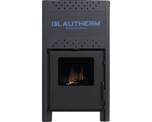 Termoșemineu pe lemne, brichete Blautherm Hidro 15, 13,5 kW, 3,72 kg/h, antracit Șemineu Blautherm cu foc în focar