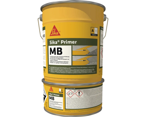 Amorsă Sika Primer MB barieră de vapori epoxidică 10 kg Sika Primer MB pentru lipirea parchetului în găleată galbenă