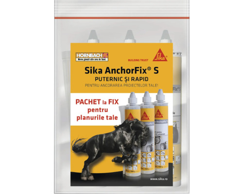 Adeziv Sika Anchorfix S pentru ancorări universale pe bază de poliester stirenat 3x300 ml gri