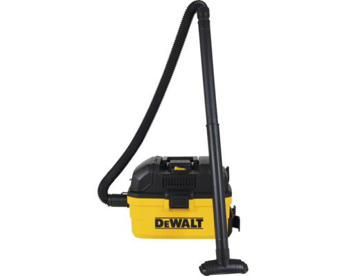 Aspirator industrial cu logo DeWalt pentru aspirare umedă și uscată, cu furtun și duză