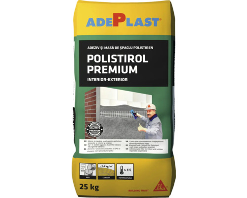 Adeziv Adeplast Polistirol Premium la sac de 25 kilograme pentru interior și exterior