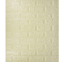 Panou decorativ autoadeziv 3D model cărămidă crem 70x77 cm, set 4 buc.