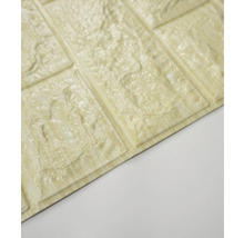 Panou decorativ autoadeziv 3D model cărămidă crem 70x77 cm, set 4 buc.