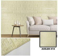 Panou decorativ autoadeziv 3D model cărămidă crem 70x77 cm, set 4 buc.