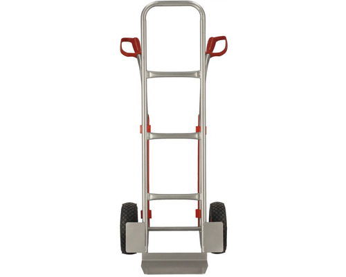 Cărucior sac din metal cu două roți și mânere roșii