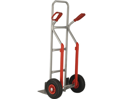 Cărucior de sac din metal cu două mânere și roți