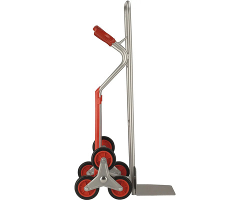 Cărucior de scară din metal cu șase roți și mâner