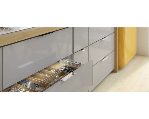 Dulap de bucătărie cu sertar extensibil și suport pentru tacâmuri din lemn