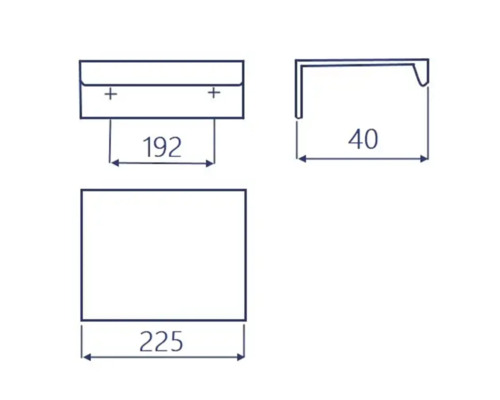 Desen tehnic cu dimensiuni în milimetri