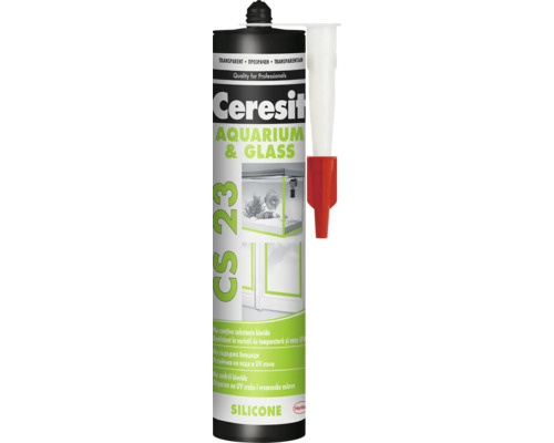 Silicon pentru sticlă Ceresit CS 23 transparent 280 ml Ceresit CS 23 Cartuș siliconic pentru acvarii și sticlă