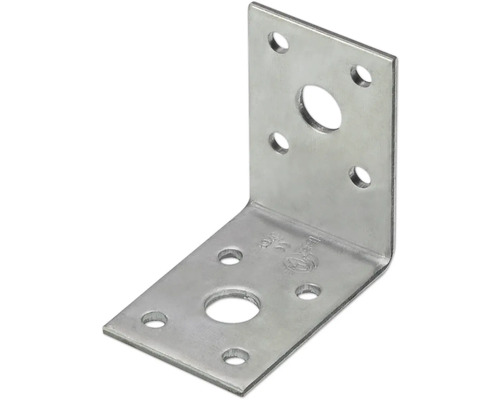 Conector de colț din metal cu mai multe găuri pentru fixare