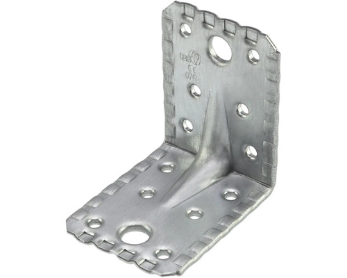 Conector unghiular metalic cu găuri pentru fixare