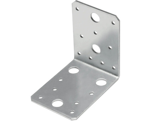 Conector unghiular din metal cu găuri pentru șuruburi