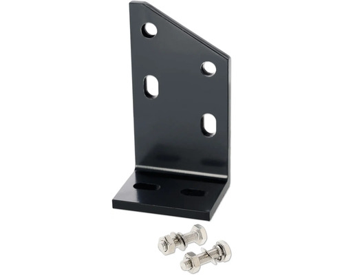 Conector de colț negru cu material de fixare