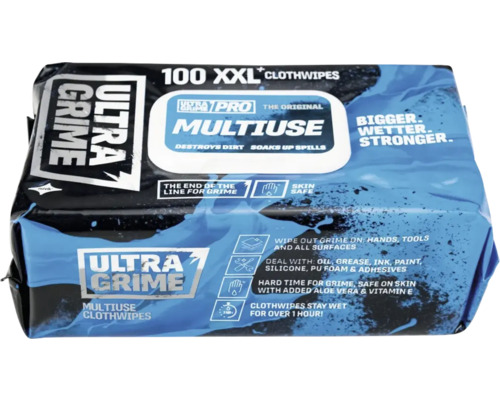 Șervețele de curățare Ultra Grime, 100 bucăți, extra mari, multifuncționale