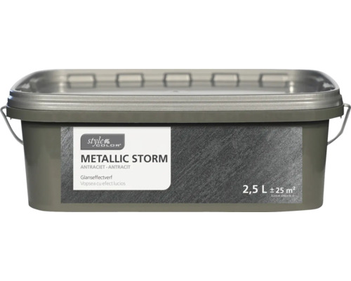 Vopsea cu efect metalic StyleColor antracit 2,5 l Găleată vopsea cu efect lucios Metallic Storm 2,5 litri
