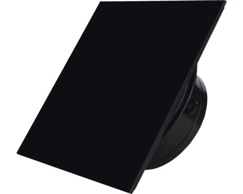 Ventilator MMotors JSC pentru baie Ø 100 mm super subțire sticlă negru mat Traversare pătrată de acoperiș pentru hote de aerisire