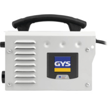 Aparat de sudură cu mâner de transport și logo GYS