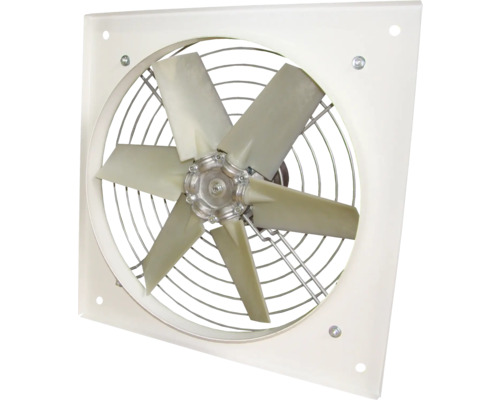Ventilator axial cu cadru pătrat și grilaj de protecție