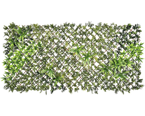 Imitație gard viu/ paravan cu frunze Bambus 90x180 cm verde Protecție artificială a intimității cu diferite tipuri de plante și grilaj din lemn