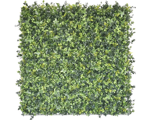 Imitație gard viu/ paravan cu frunze Tropical 100x100 cm verde Gard viu artificial cu diverse frunze verzi.