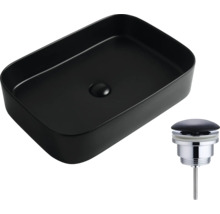 Lavoar ceramic dreptunghiular, montat pe blat, cu set de scurgere
