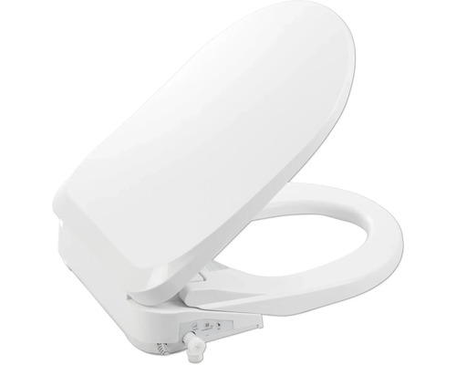 Capac WC cu funcție de bideu form&style PAGAN, închidere lentă, alb Scaun de toaletă cu închidere silențioasă