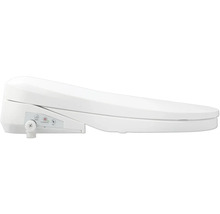 Scaun de duș alb pentru toaletă cu panou de control