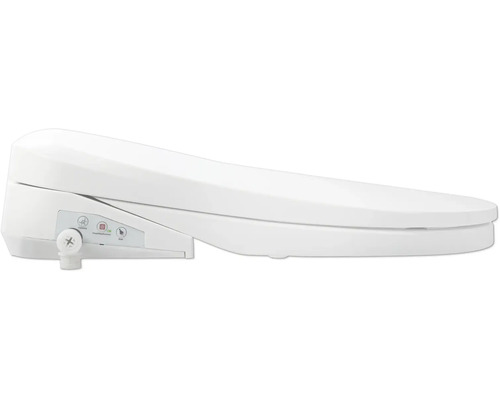 Scaun de duș alb pentru toaletă cu panou de control