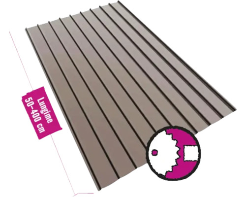 Tablă cutată Bravo H12 1142x0,4 mm RAL 8017 lucios (lungime configurabilă) Tablă trapezoidală cu o lungime de 50 până la 400 cm