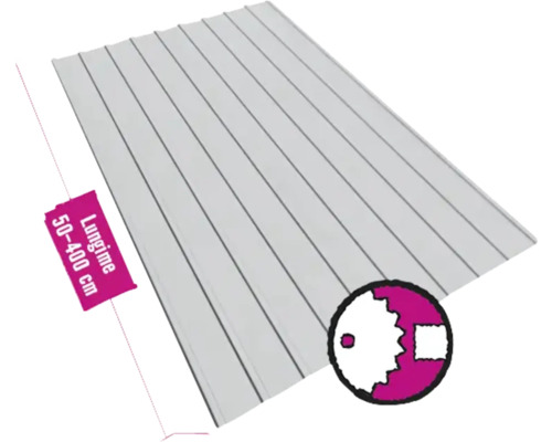 Tablă cutată Bravo H6 970x0,4 mm zinc (lungime configurabilă) m