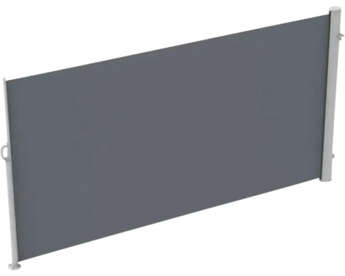 Marchiză/Copertină retractabilă manuală 1,6x3 m cu stâlpi detașabili gri uni Copertină laterală extensibilă pentru exterior.