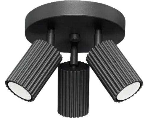 Lumină de tavan neagră cu trei spoturi