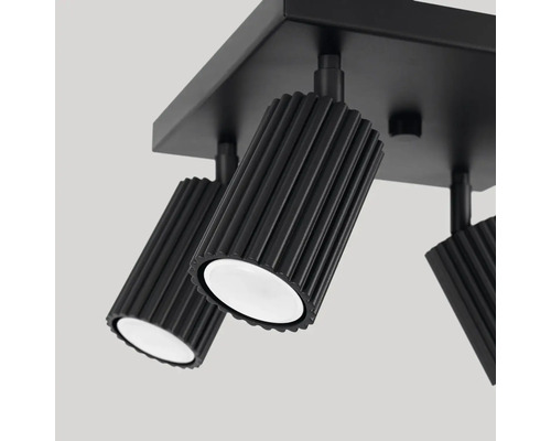 Lumină de tavan neagră cu trei spoturi