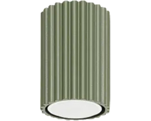 Lumină de plafon cilindrică verde cu caneluri