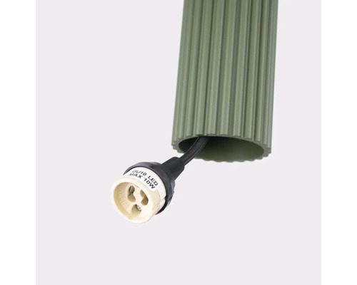 Soclu verde pentru lampă cu LED GU10, maximum 10 wați