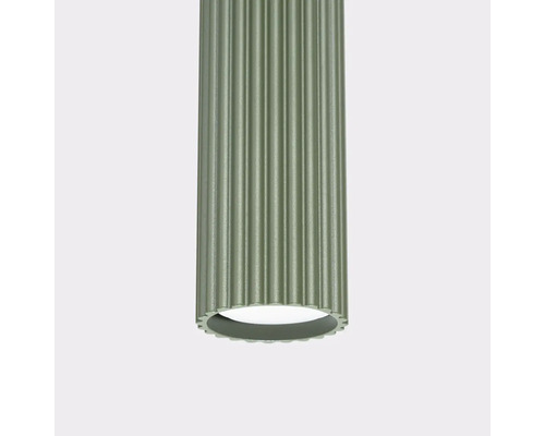 Lampă cilindrică canelată verde