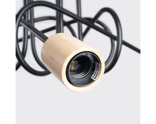 Soclu lampă cu filet E27 și carcasă din lemn