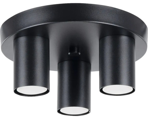 Lustră Lagos GU10 max. 3x10W, oțel/negru Lumină de tavan neagră cu trei spoturi
