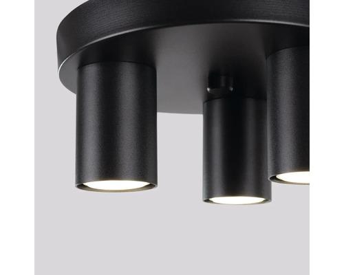 Lumină de plafon neagră cu spoturi cilindrice
