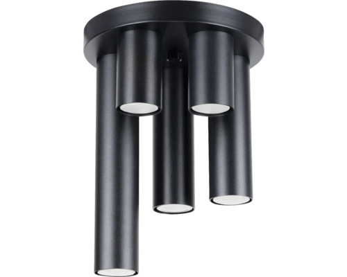 Lustră Lagos GU10 max. 5x10W, oțel/negru Lumină de tavan cu spoturi cilindrice